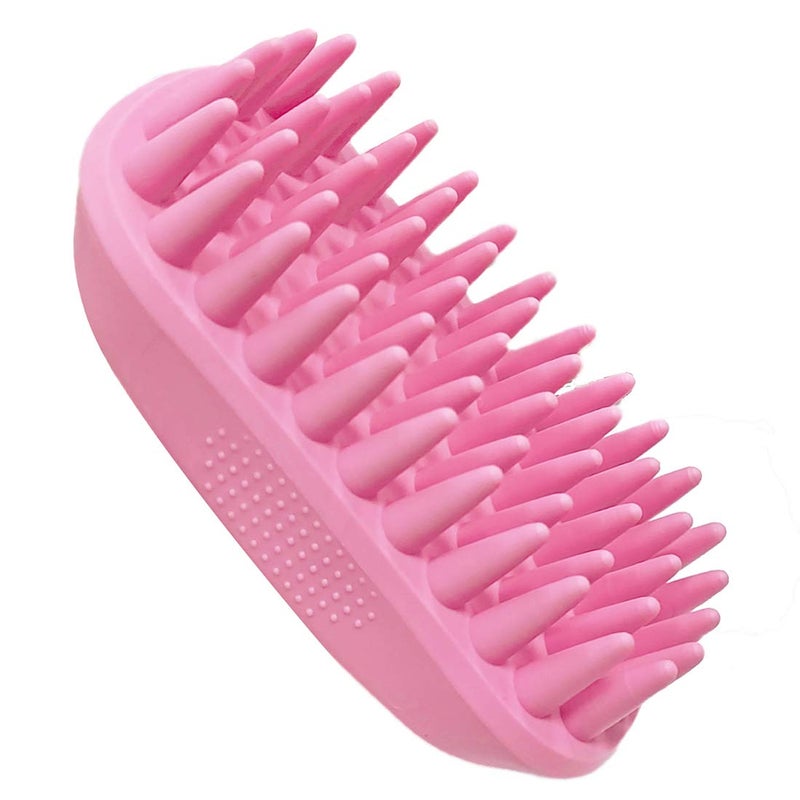 ZOOPOLR Pet Silicone Shampoo Brush for Long & Short Hair, Pink ( New ), Medium Large Pets Dogs Cats, Silicone Shower Wash Curry Brush, Massage Comb - Image 2